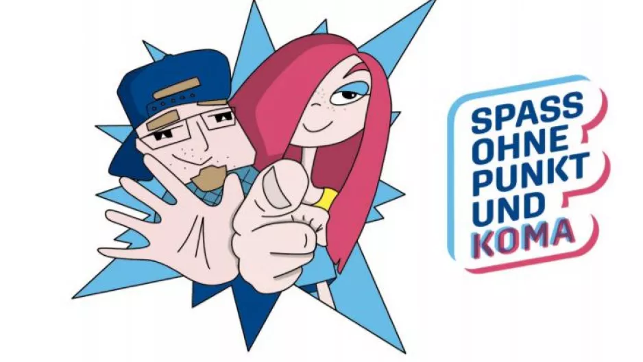 Logo der Ausstellung "Spaß ohne Punkt und Koma. 